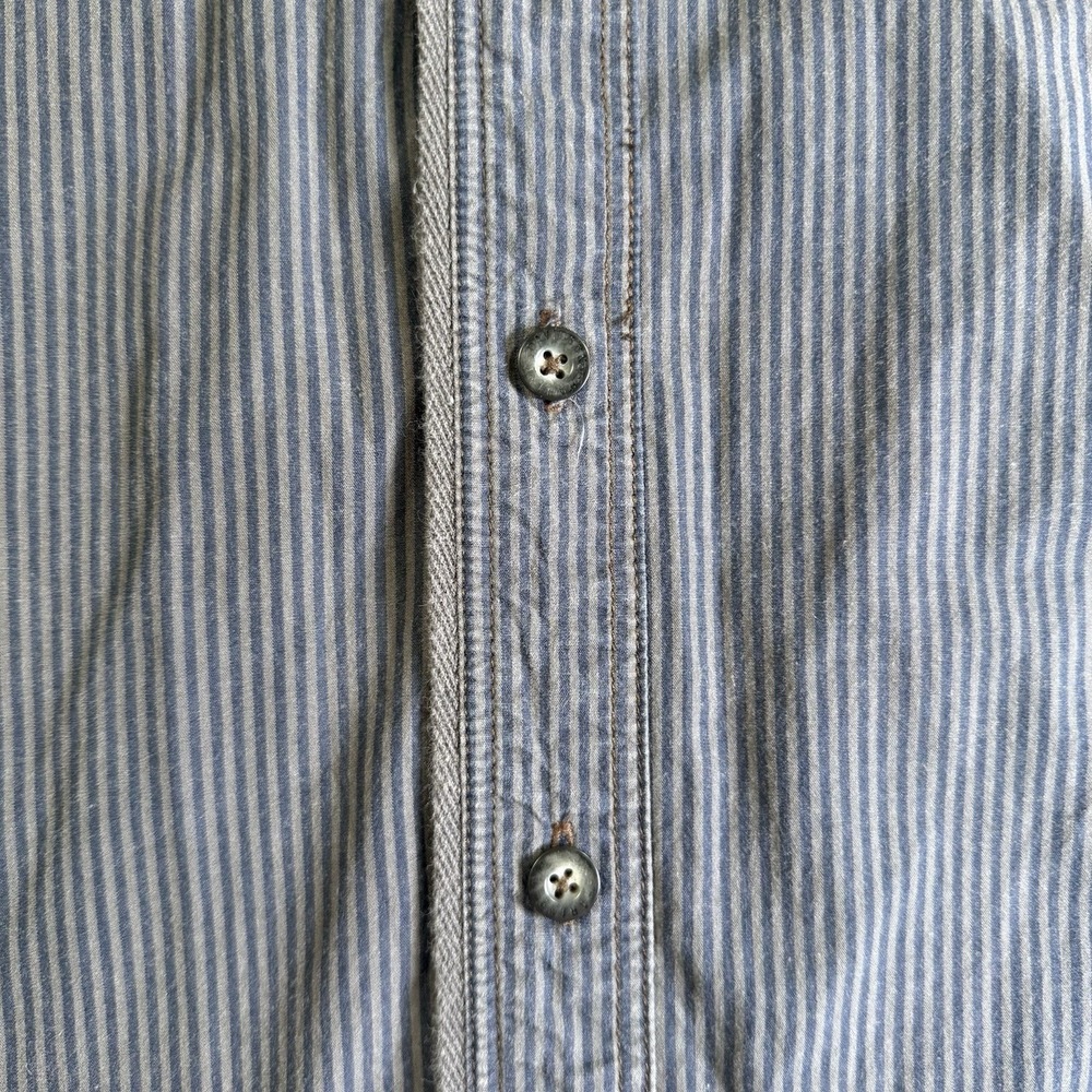 VTG Harley Davidson Long Sleeve Striped Button Up Shirt Embroidered Gray Mens L - Picture 6 of 9